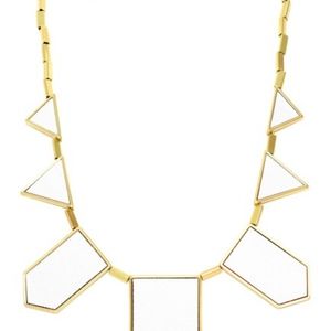 House of Harlow 1960 White Leather Necklace